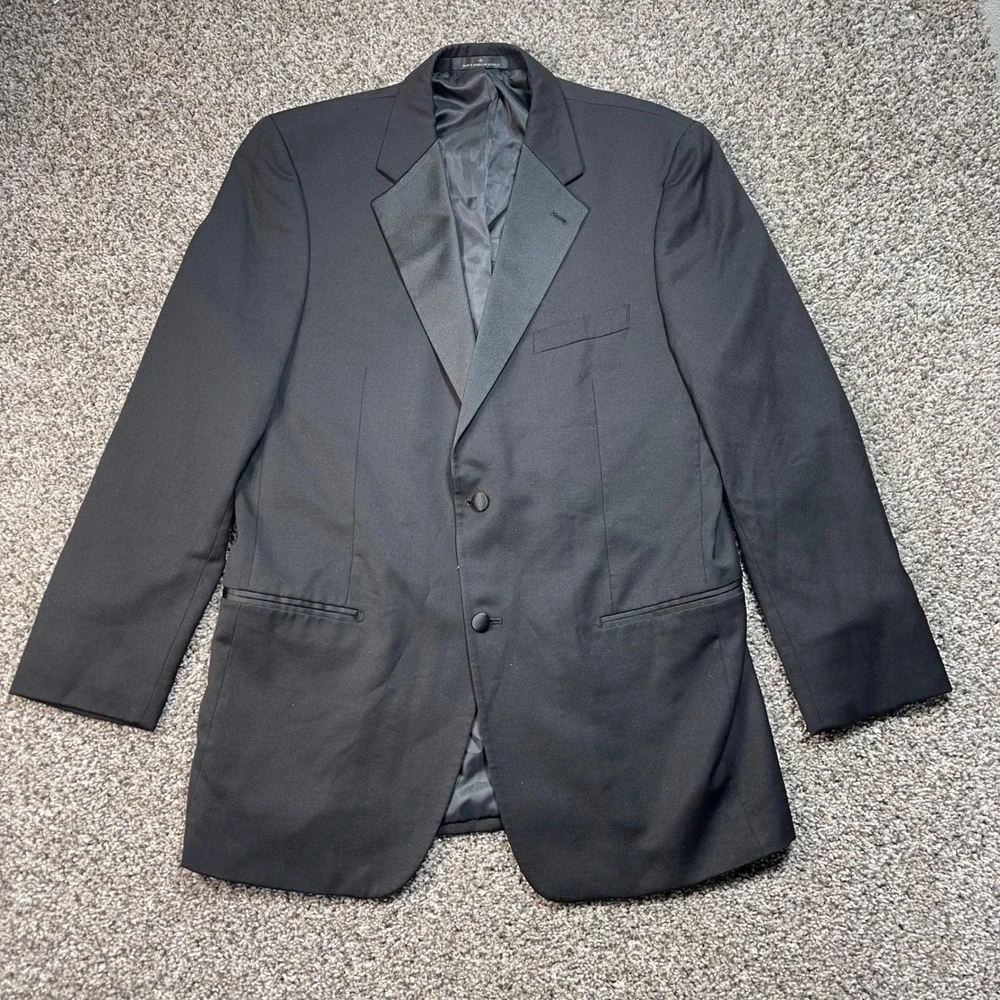 Joseph Abboud Black Tie Tuxedo Blazer 42L Loro Piana Super 120 Wool Black Jacket